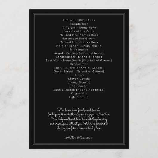 Sjabloon gewoon zwart-witprogramma (Achterkant)