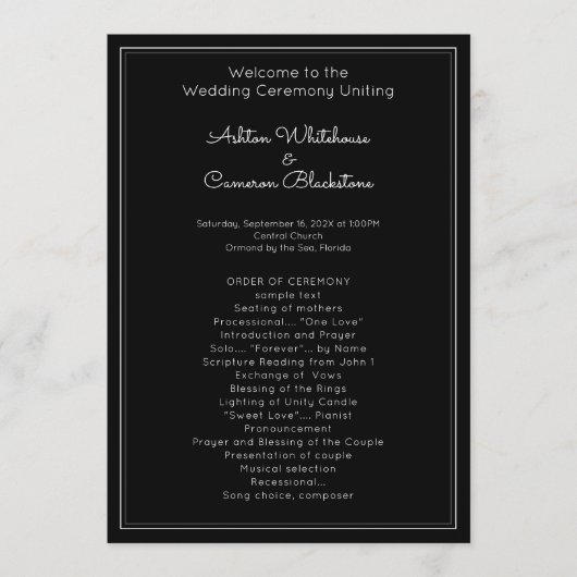 Sjabloon gewoon zwart-witprogramma (Voorkant)