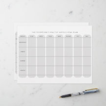 Sjabloon gezonde wekelijkse maaltijdplanning, dubb
