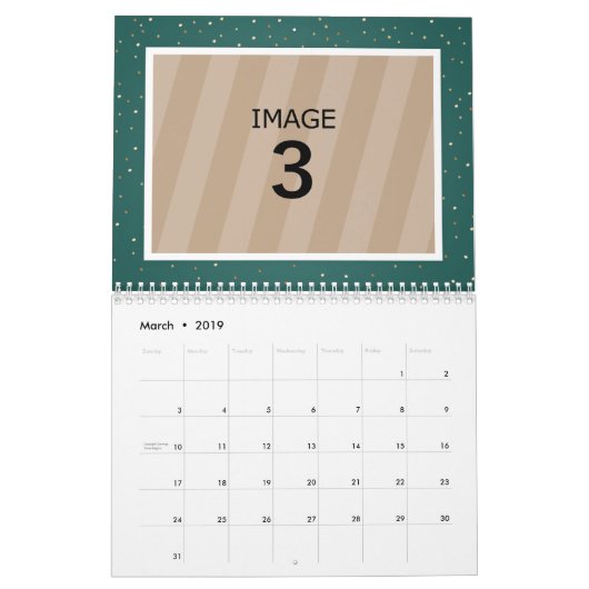 Sjabloon Glitter Aangepaste foto voor familie Cale Kalender (Mar 2019)