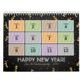 Sjabloon Glitter Aangepaste foto voor familie Cale Kalender (Hoes)
