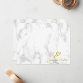 Sjabloon Gold Handwrite Script Text Marble (Voorkant / Achterkant in situ)