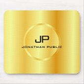 Sjabloon Gold look Modern Elegant Monogram Muismat (Voorkant)