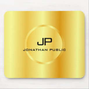 Sjabloon Gold look Modern Elegant Monogram Muismat