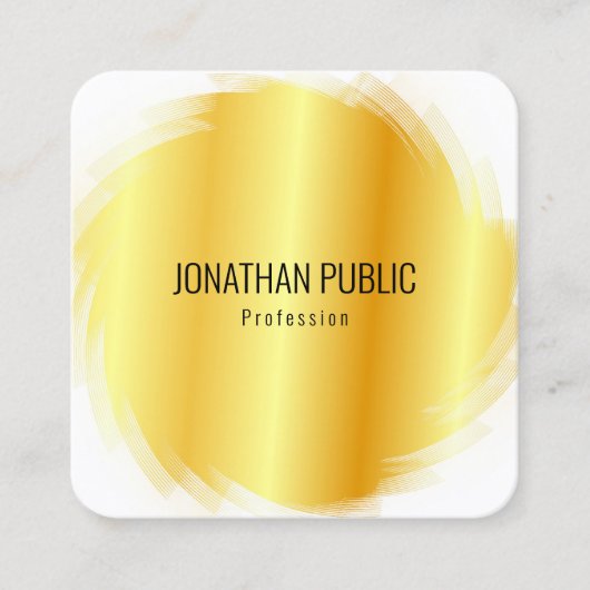 Sjabloon Gold look Modern elegant Professional Vierkante Visitekaartje (Voorkant)