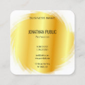 Sjabloon Gold look Modern elegant Professional Vierkante Visitekaartje (Achterkant)