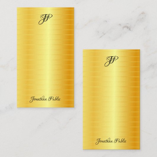 Sjabloon Gold Watch Hand Script Name Monogram (Voorkant / Achterkant)