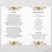 Sjabloon Golden floral Funeral Program (Achterkant)