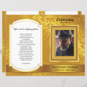 Sjabloon Golden Funeral Program (Voorkant / Achterkant)