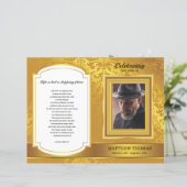 Sjabloon Golden Funeral Program (Staand voorkant)