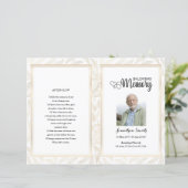 Sjabloon Golden ornamental Funeral Program (Staand voorkant)