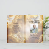 Sjabloon Golden sky Funeral Program (Staand voorkant)