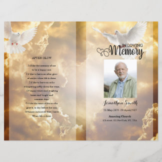 Sjabloon Golden sky Funeral Program
