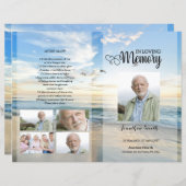 Sjabloon Golden strand Funeral Program (Voorkant / Achterkant)