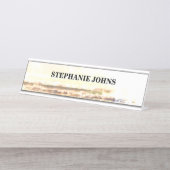 Sjabloon Golden Sunset Sparking Bureau Naambordje (Voorkant)