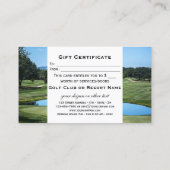 Sjabloon Golf-cadeaubon Kortingskaartje (Achterkant)