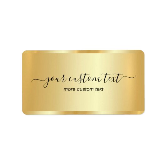Sjabloon Goud Uw Aangepaste Tekst Hand Geschrift A Etiket (Voorkant)