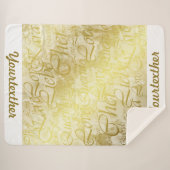 sjabloon, gouden bloem, fantasie, elegant, patroon sherpa deken (Voorkant (horizontaal))