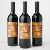 SJABLOON - Gouden Kerst Wijn Etiket (Flessen)