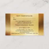 Sjabloon gouden mousserende bokeh-cadeaubon kortingskaartje (Achterkant)