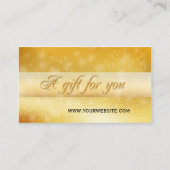Sjabloon gouden mousserende bokeh-cadeaubon kortingskaartje (Voorkant)