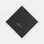 Sjabloon, gouden tekst op middernacht zwart servet (Hoek)