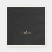 Sjabloon, gouden tekst op middernacht zwart servet (Voorkant)