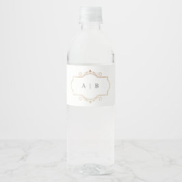 sjabloon goudkrest-monogram waterfles etiket