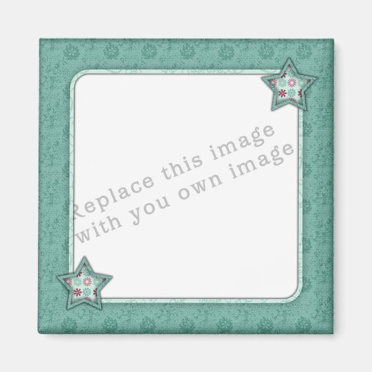 Sjabloon - Green Star Lijst Design Magneet (Voorkant)