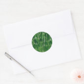 Sjabloon groen bladpatroon afdrukken ronde sticker (Envelop)