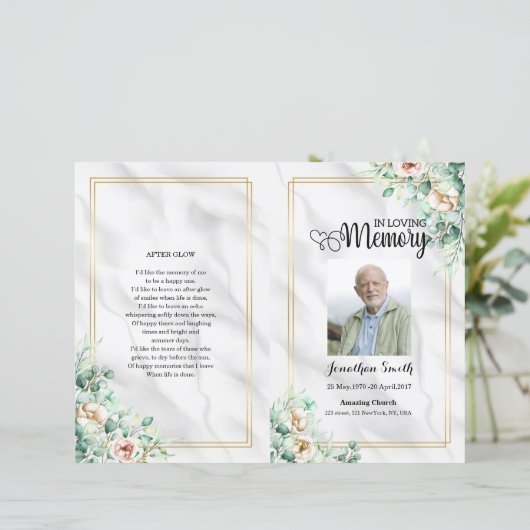 Sjabloon groen bloemetjesprogramma (Staand voorkant)