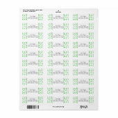 Sjabloon groen Shamrock Custom Return-adres Etiket (Full Sheet)
