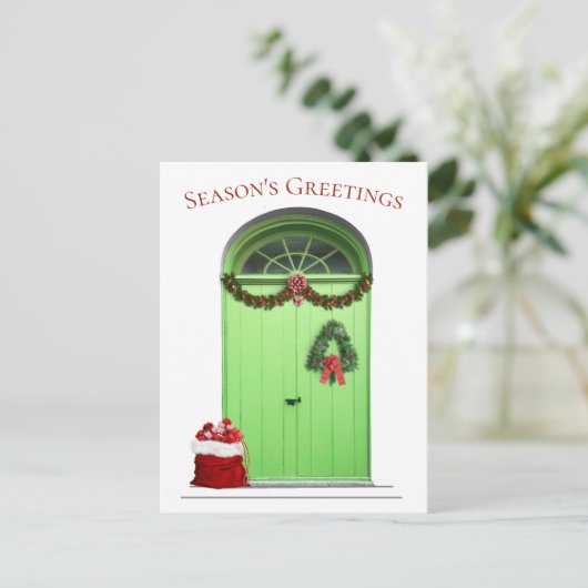 Sjabloon groene deur voor kerstvakantie (Staand voorkant)