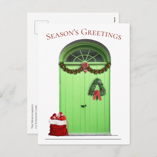 Sjabloon groene deur voor kerstvakantie (Voorkant / Achterkant)