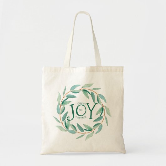 Sjabloon Groene leafs met kerstmis met smakelijke Tote Bag (Voorkant)