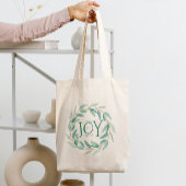 Sjabloon Groene leafs met kerstmis met smakelijke Tote Bag