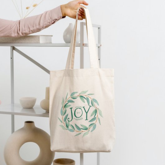 Sjabloon Groene leafs met kerstmis met smakelijke Tote Bag