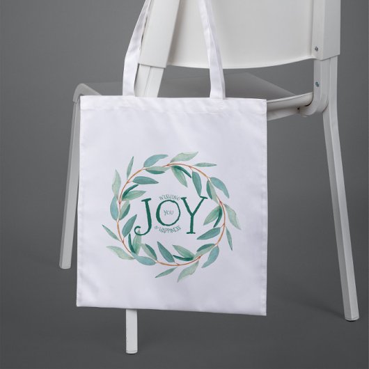Sjabloon Groene leafs met kerstmis met smakelijke Tote Bag