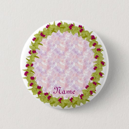 Sjabloon groene orchidee lei ronde button 5,7 cm (Voorkant)