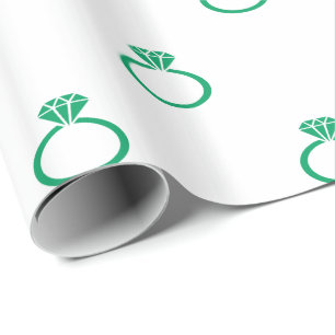 Sjabloon groene verlovingsringen op Wh Cadeaupapier