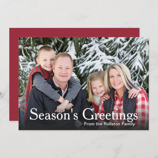 Sjabloon Groetings van Basic Family Photo Sason (Voorkant / Achterkant)