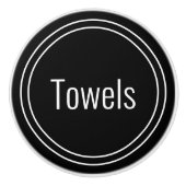 Sjabloon handdoeken zwart-wit keramische knop (Voorkant)