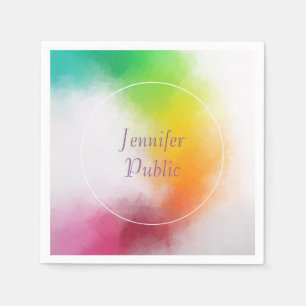 Sjabloon handgeschreven script voor Bright kleuren Servet