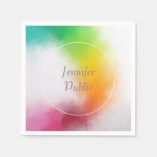 Sjabloon handgeschreven script voor Bright kleuren Servet (Voorkant)