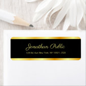 Sjabloon Handgeschreven Script Zwart En Goud Elega Etiket (Insitu)