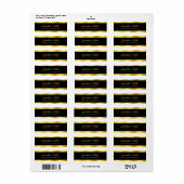 Sjabloon Handgeschreven Script Zwart En Goud Elega Etiket (Full Sheet)