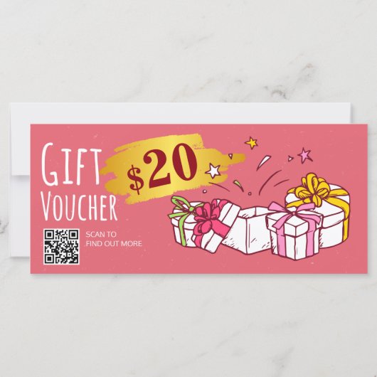 Sjabloon handgetekende illustratiecadeaubon (Achterkant)