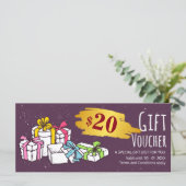 Sjabloon handgetekende illustratiecadeaubon (Staand voorkant)