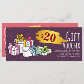 Sjabloon handgetekende illustratiecadeaubon (Voorkant / Achterkant)