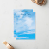 Sjabloon Handschriftafhankelijke naam Blauwe hemel (Voorkant / Achterkant in situ)